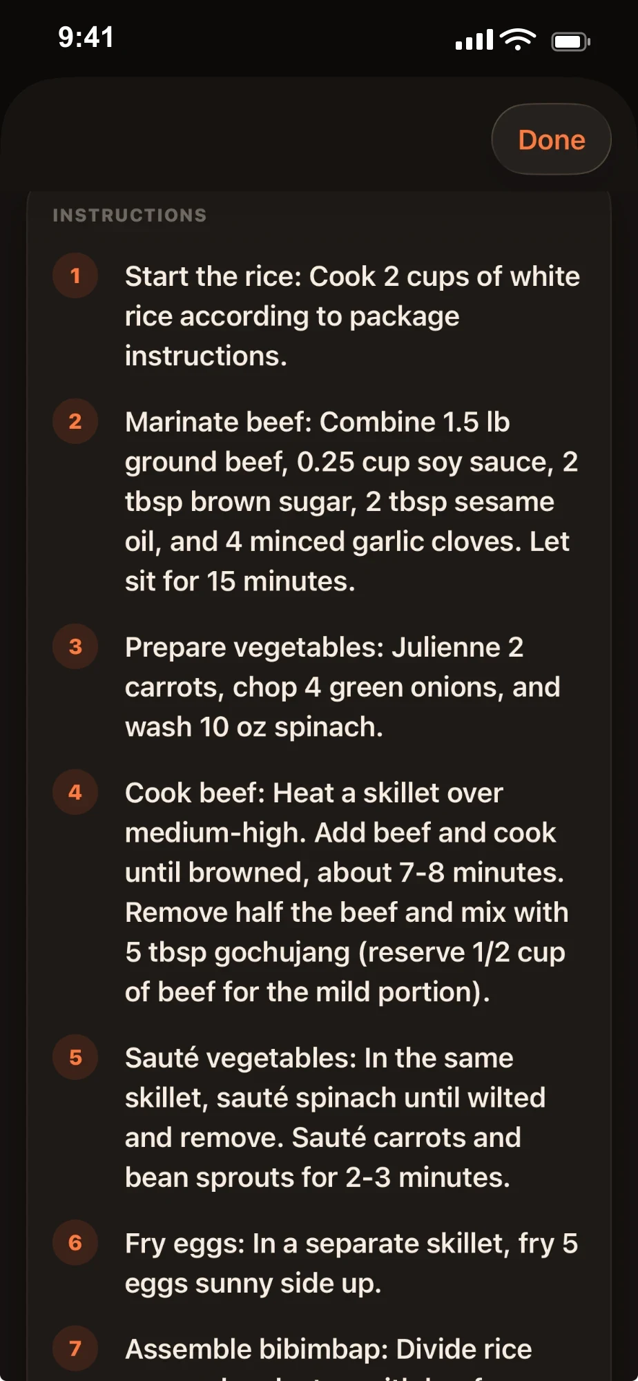 Step-by-step instructions
